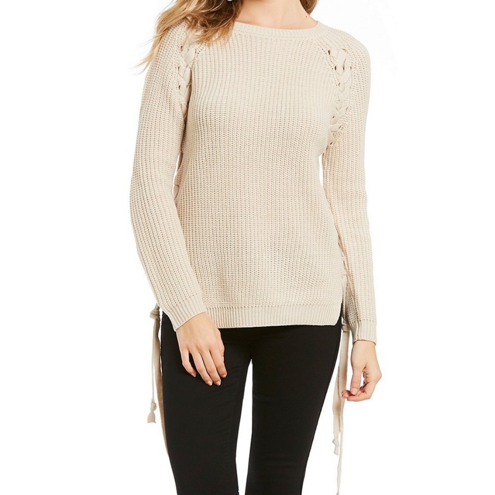 Elan Lace Up Sweater Women's Oatmeal Sweater - (No Tag)*